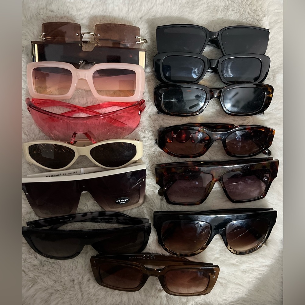 14 sunglasses, some are used but very few scratches!
